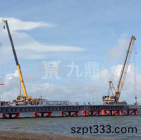 中(zhong)交三航青島跨海(hai)大橋(qiao)防腐(fu)鋼便橋(qiao)